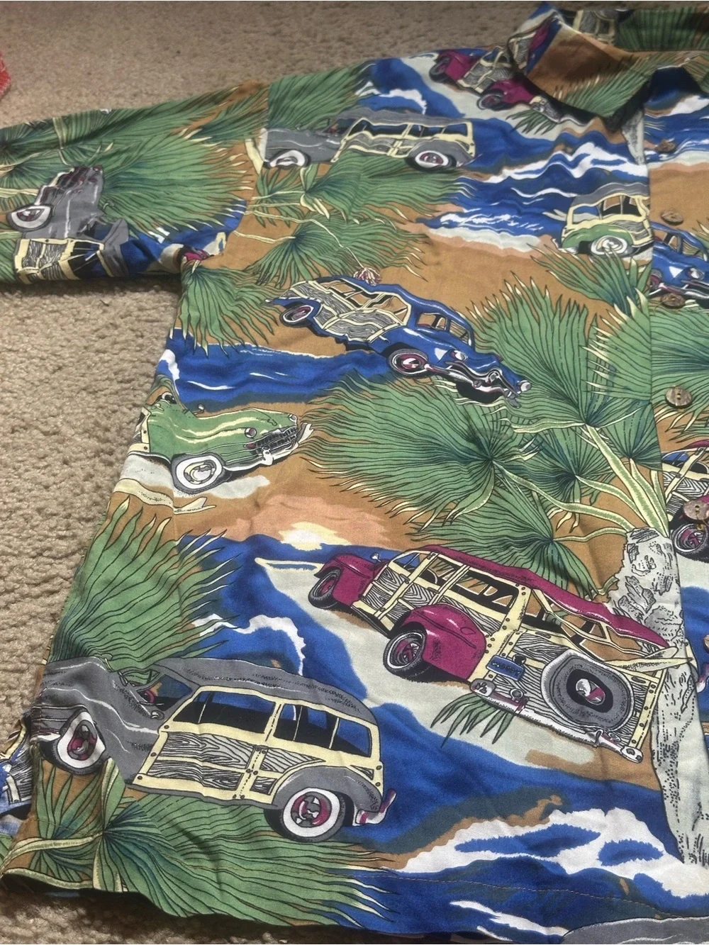 Tropical Print Short-Sleeve Shirt - PACIFIC BLUE USA brand  2XL
